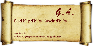 Gyöpös András névjegykártya